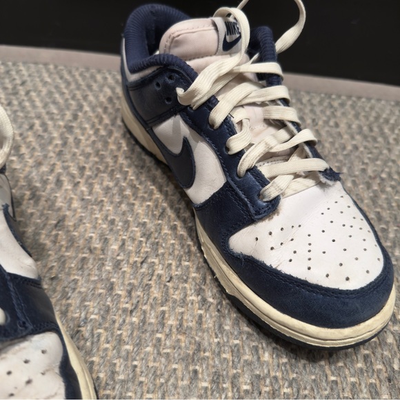 Nike Dunk Premium Low Womens Sneakers Navy Blue Shiny White Size UK 4.5 - Picture 4 of 12